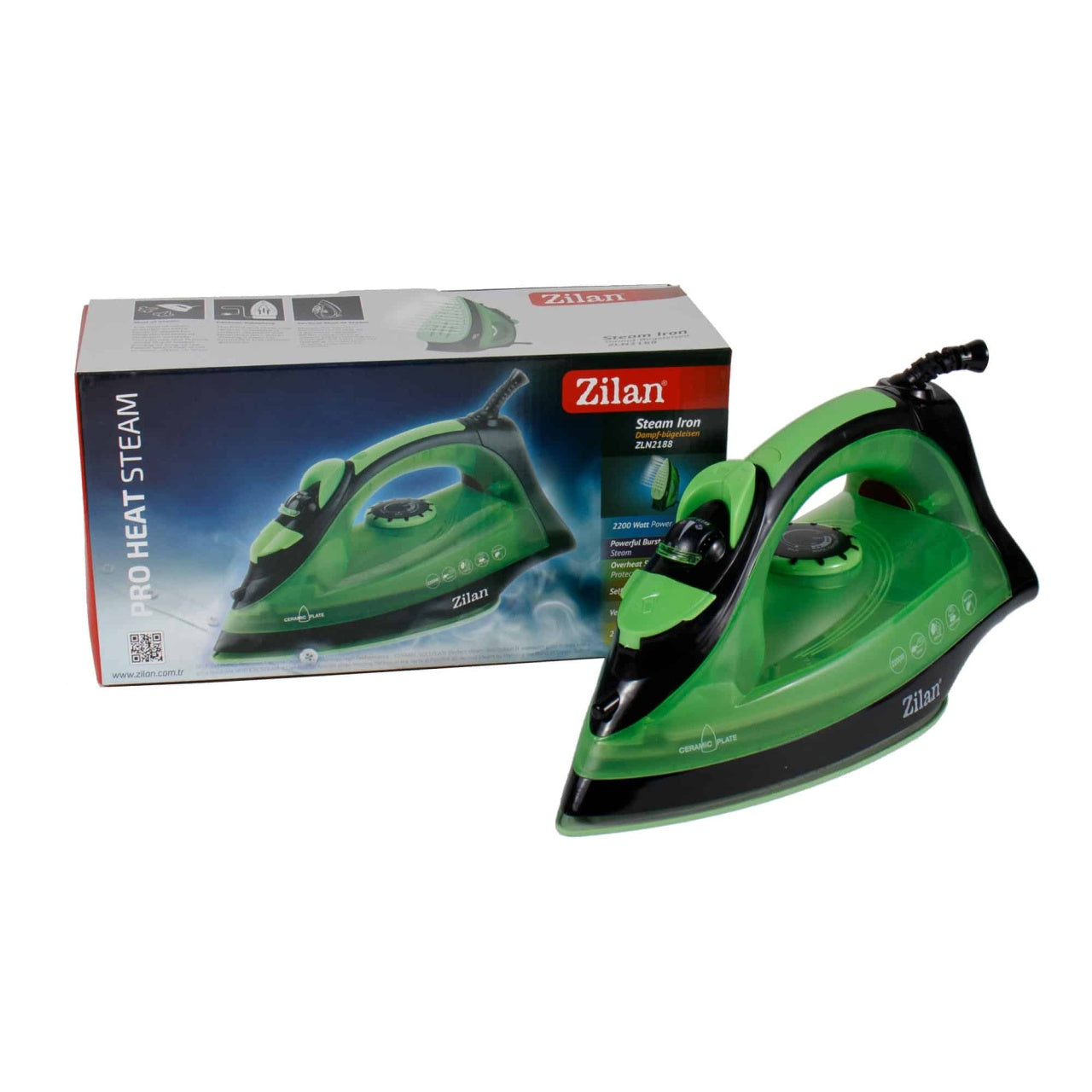 Fier de calcat cu talpa ceramica, 2200W, calcare cu aburi si autocuratare