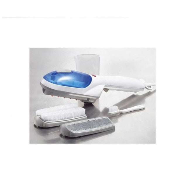 Fier de calcat vertical cu aburi, portabil cu design ergonomic, 800W- Tobi Travel Steamer, Alb/Albastru