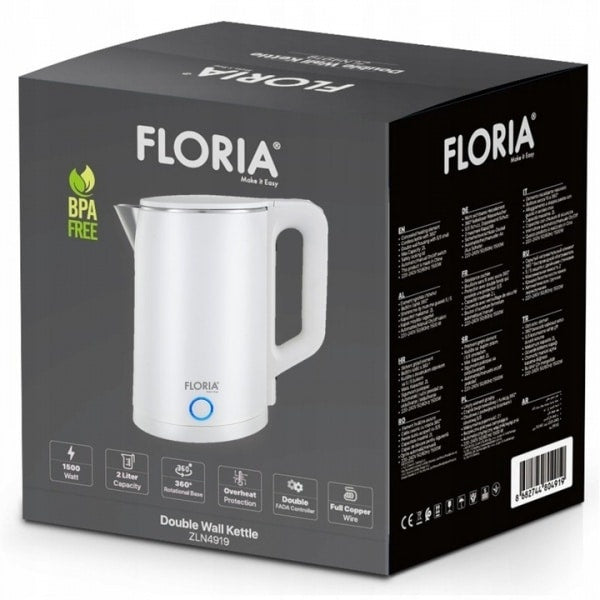 Fierbator electric 2L, 1500W, cu oprire automata si baza rotativa