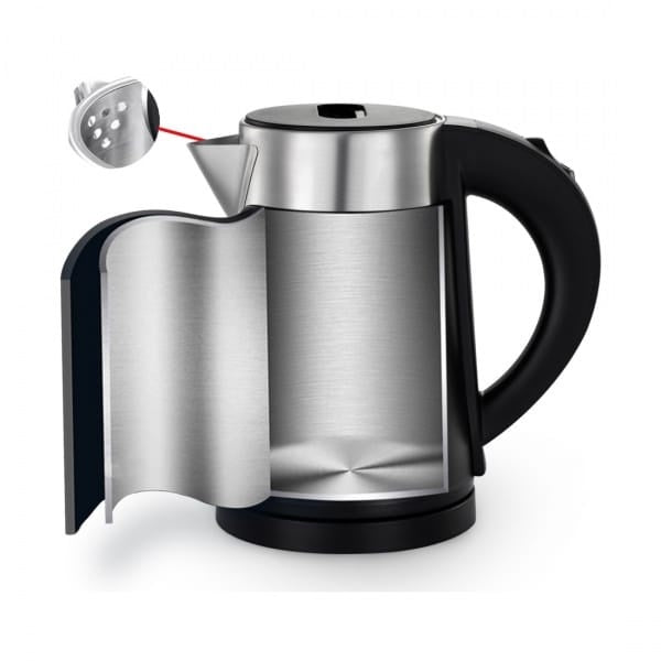 Fierbator electric cu pereti dubli, 0.8L, 800W, negru
