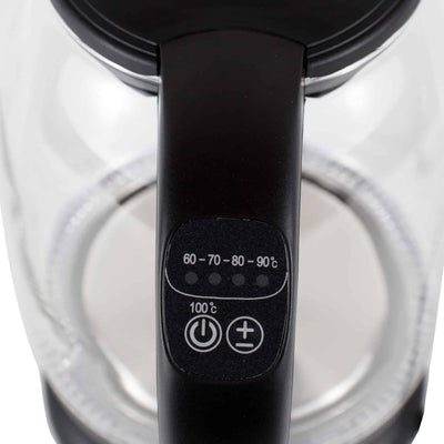 Fierbator electric sticla 1.7L cu iluminare LED si control temperatura 2200W