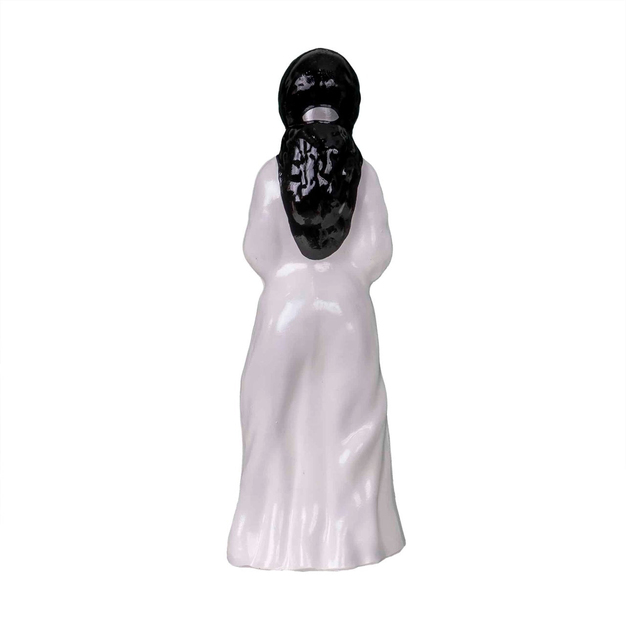 Figurina decorativa Alba ca zapada din ceramica, 51 cm inaltime