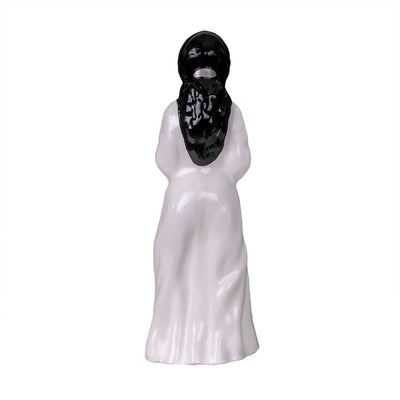 Figurina decorativa Alba ca zapada din ceramica, 51 cm inaltime