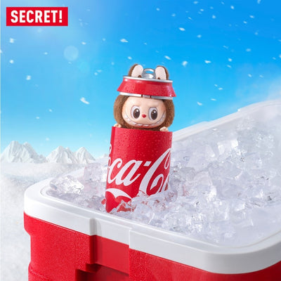 Figurina LaBubu in cutie CocaCola, de plus, moale si pufoasa, maro, 25 cm