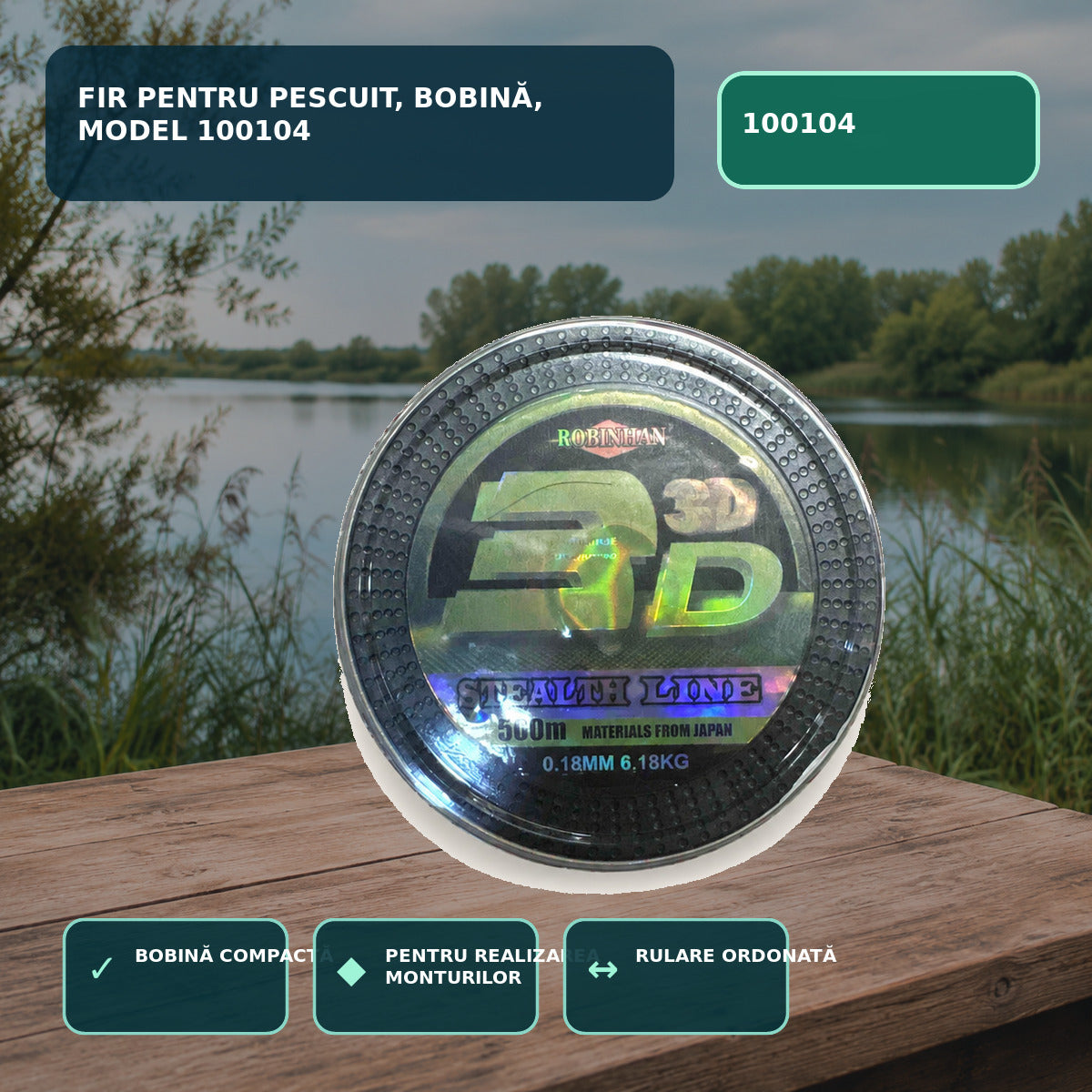 Fir pentru Pescuit, Bobină, Model 100104 – imagine principală