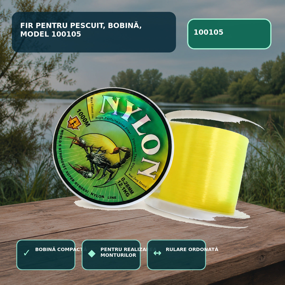 Fir pentru Pescuit, Bobină, Model 100105 – imagine principală