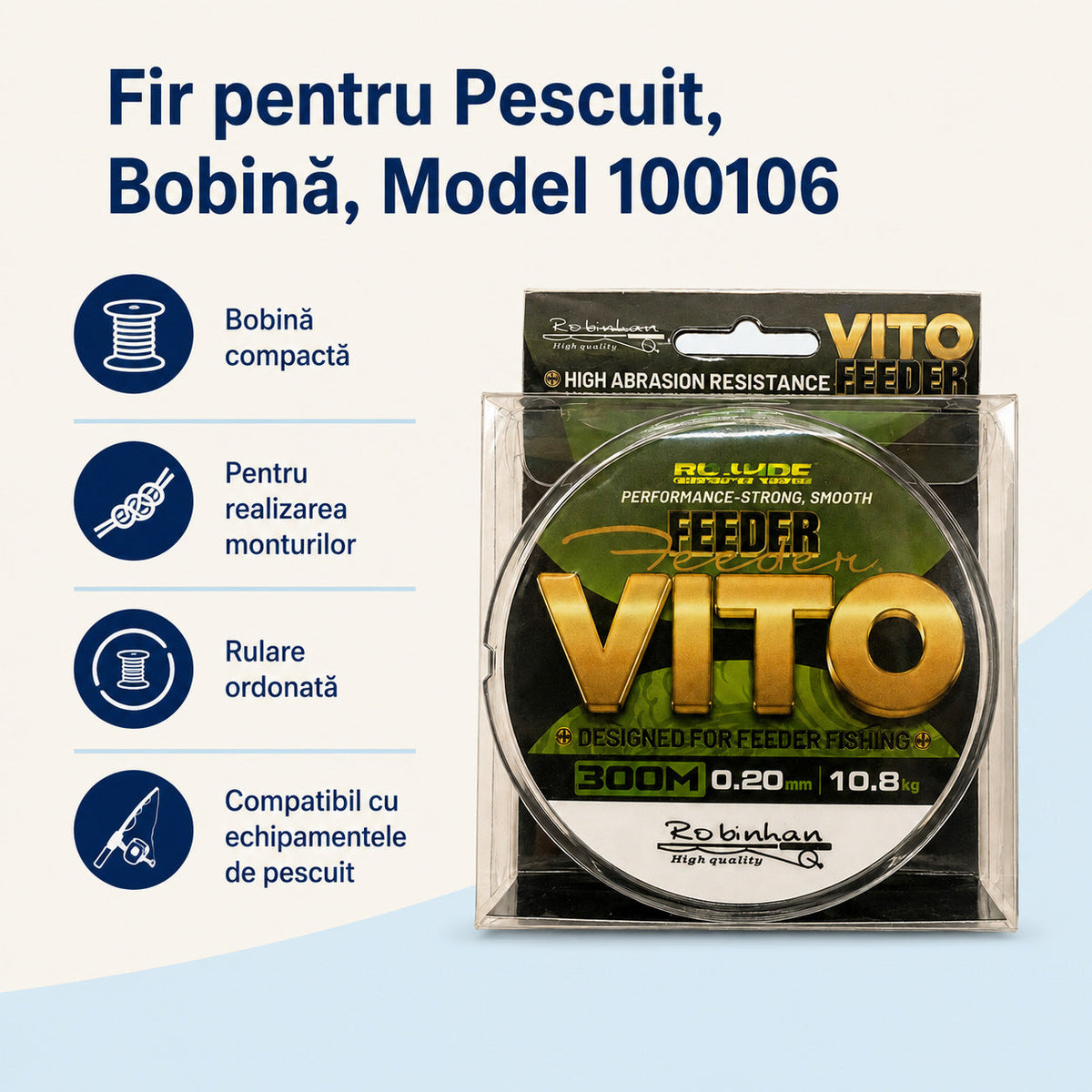 Fir pentru Pescuit, Bobină, Model 100106 – caracteristici și beneficii