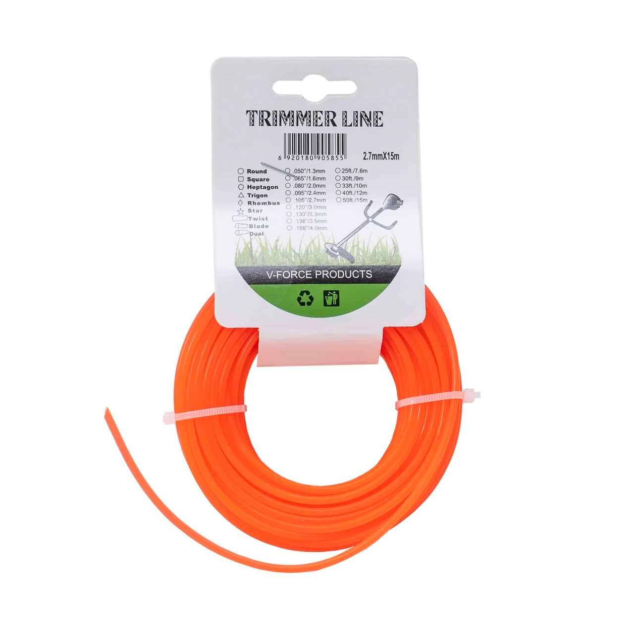 Fir trimmer 2.7mm x 15m pentru taierea ierbii si vegetatiei usoare