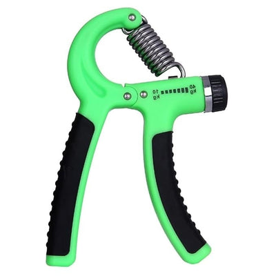 Flexor pentru maini, reglabil de la 10 la 40 de kilograme, din metal si plastic, cu manere antialunecare, verde/negru