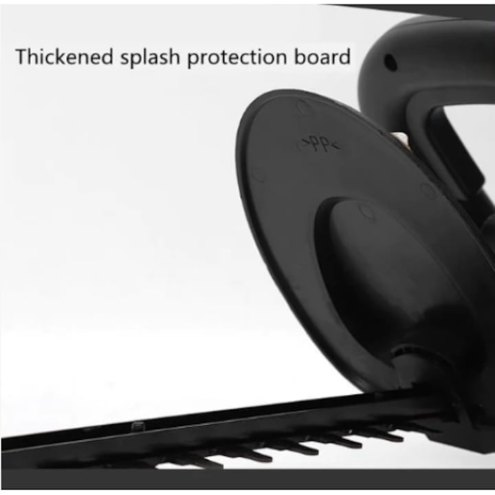 Foarfeca electrica pentru tuns gard viu, cu acumulator, dimensiuni 87.5 x17x18.5 cm, cu protectie pentru maini, negru/verde