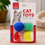 Set 4 Jucării pentru Pisici cu Bile și Puf, Multicolor – imagine 2