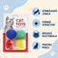 Set 4 Jucării pentru Pisici cu Bile și Puf, Multicolor – imagine 3