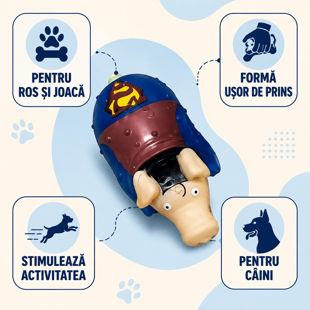 Jucărie de Ros pentru Câini, Animal Amuzant din Cauciuc – imagine 3