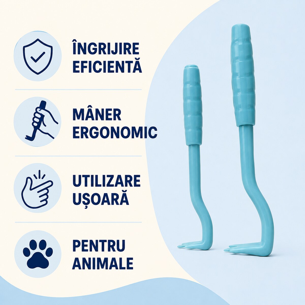 Pensetă pentru Îndepărtarea Căpușelor la Animale, Albastru – imagine 3