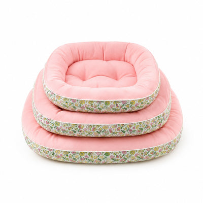 Set 3 Paturi Căptușite pentru Animale, Roz cu Model Floral – imagine 1