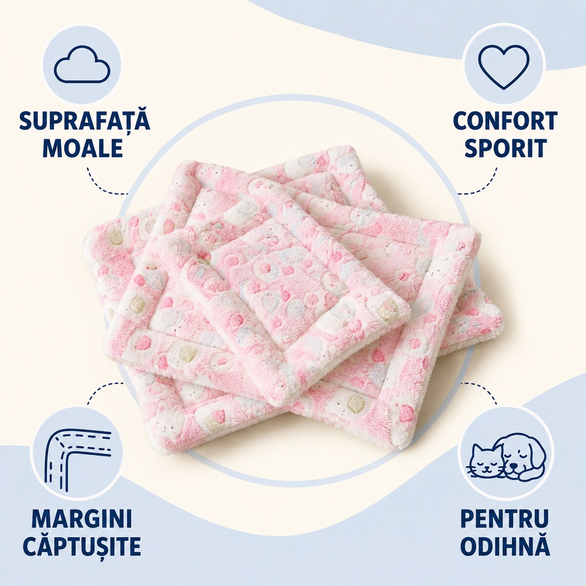 Pernă Matlasată pentru Câini și Pisici, Mărimea Medie – imagine 3