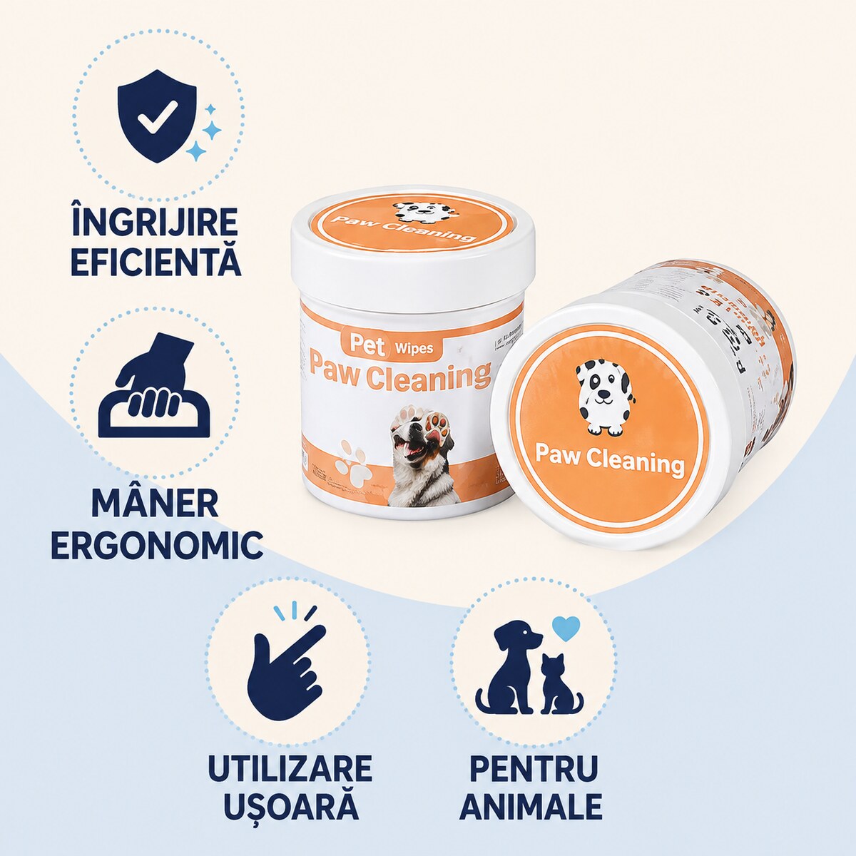 Șervețele Umede pentru Curățarea Lăbuțelor Animalelor – imagine 3