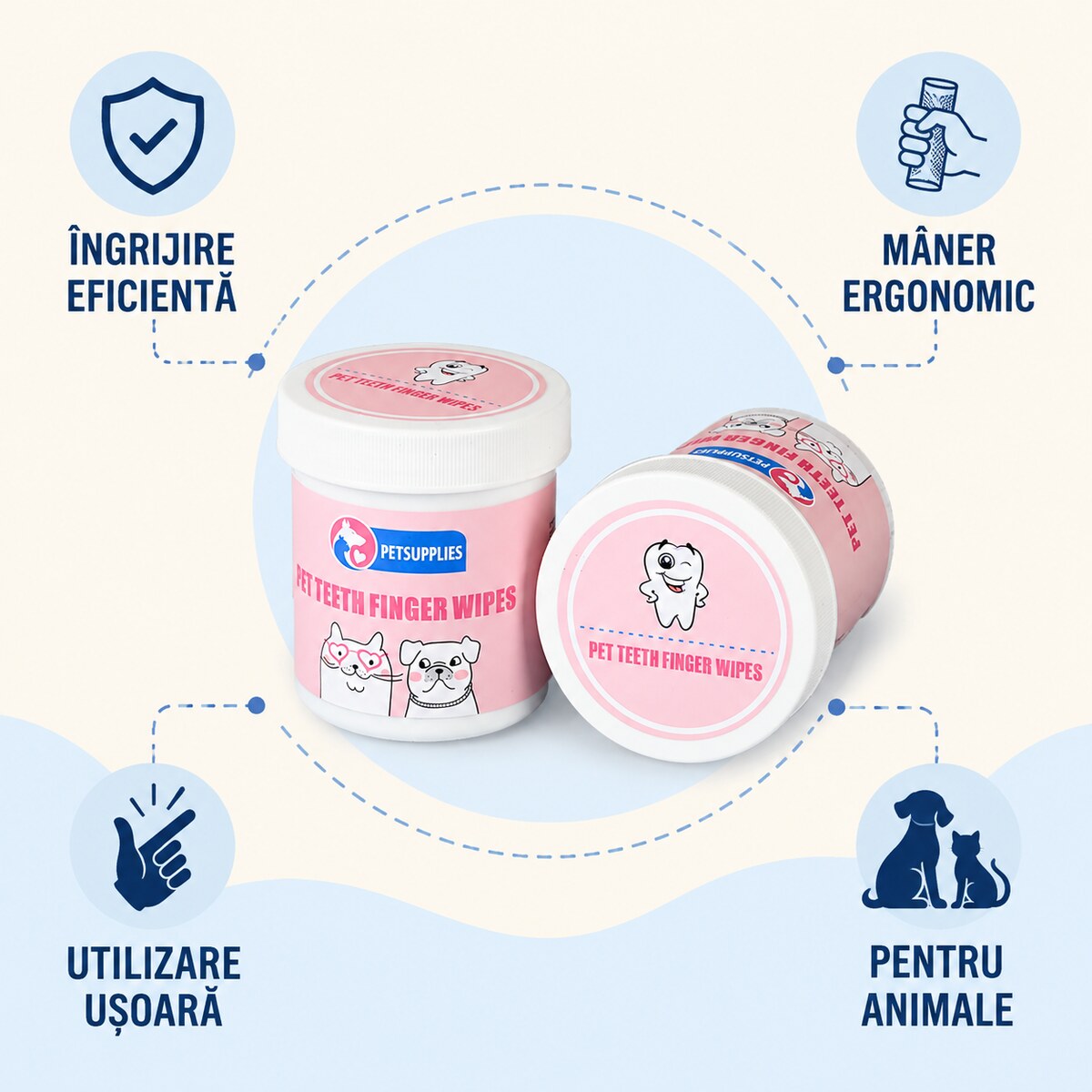 Șervețele Umede pentru Igiena Dentară a Câinilor și Pisicilor – imagine 3