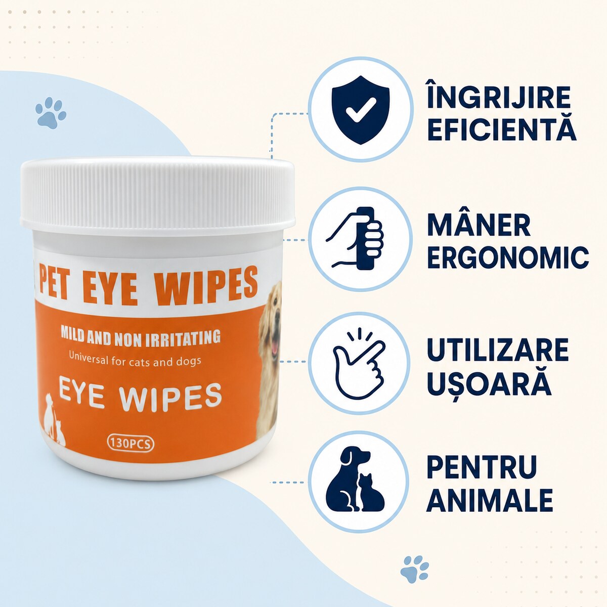 Șervețele Umede pentru Curățarea Urechilor Animalelor – imagine 3