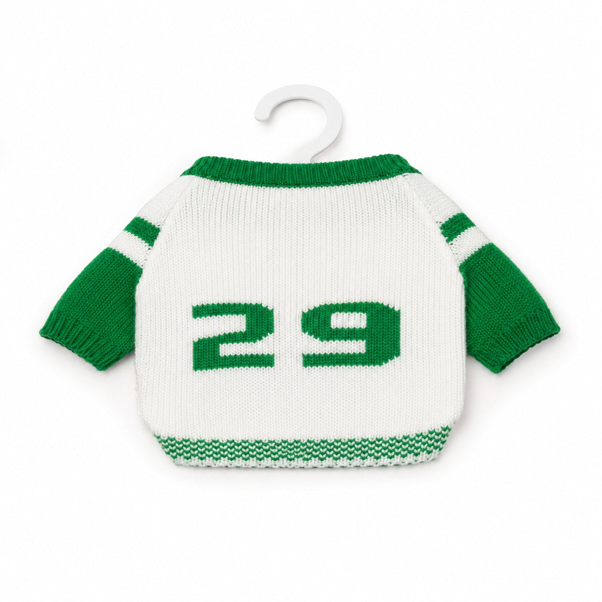 Pulover Tricotat pentru Câini Mici, Model Sport, Alb-Verde – imagine 1