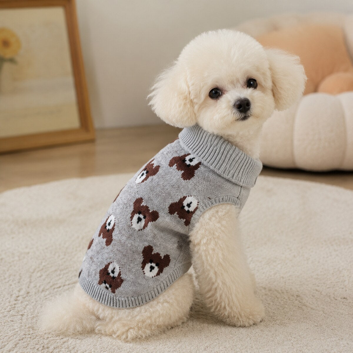 Pulover Tricotat pentru Câini Mici, Model Ursuleți – imagine 2