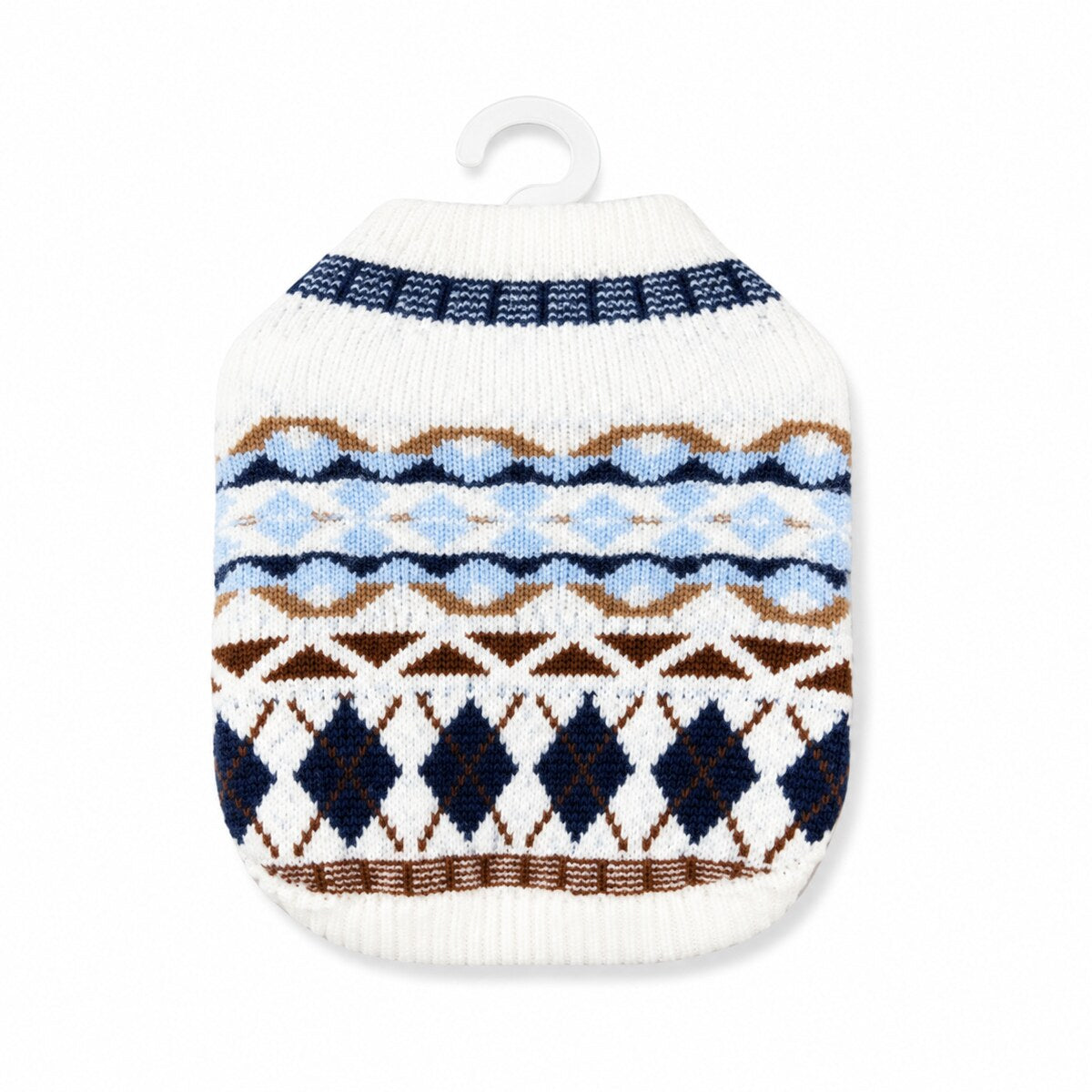 Pulover Tricotat pentru Câini Mici, Model Nordic, Alb-Albastru – imagine 1