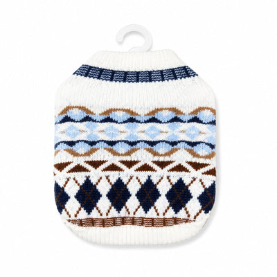 Pulover Tricotat pentru Câini Mici, Model Nordic, Alb-Albastru – imagine 1