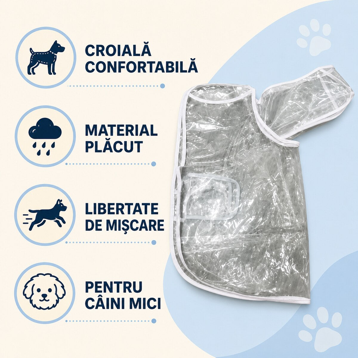 Pelerină Transparentă de Ploaie pentru Câini – imagine 3