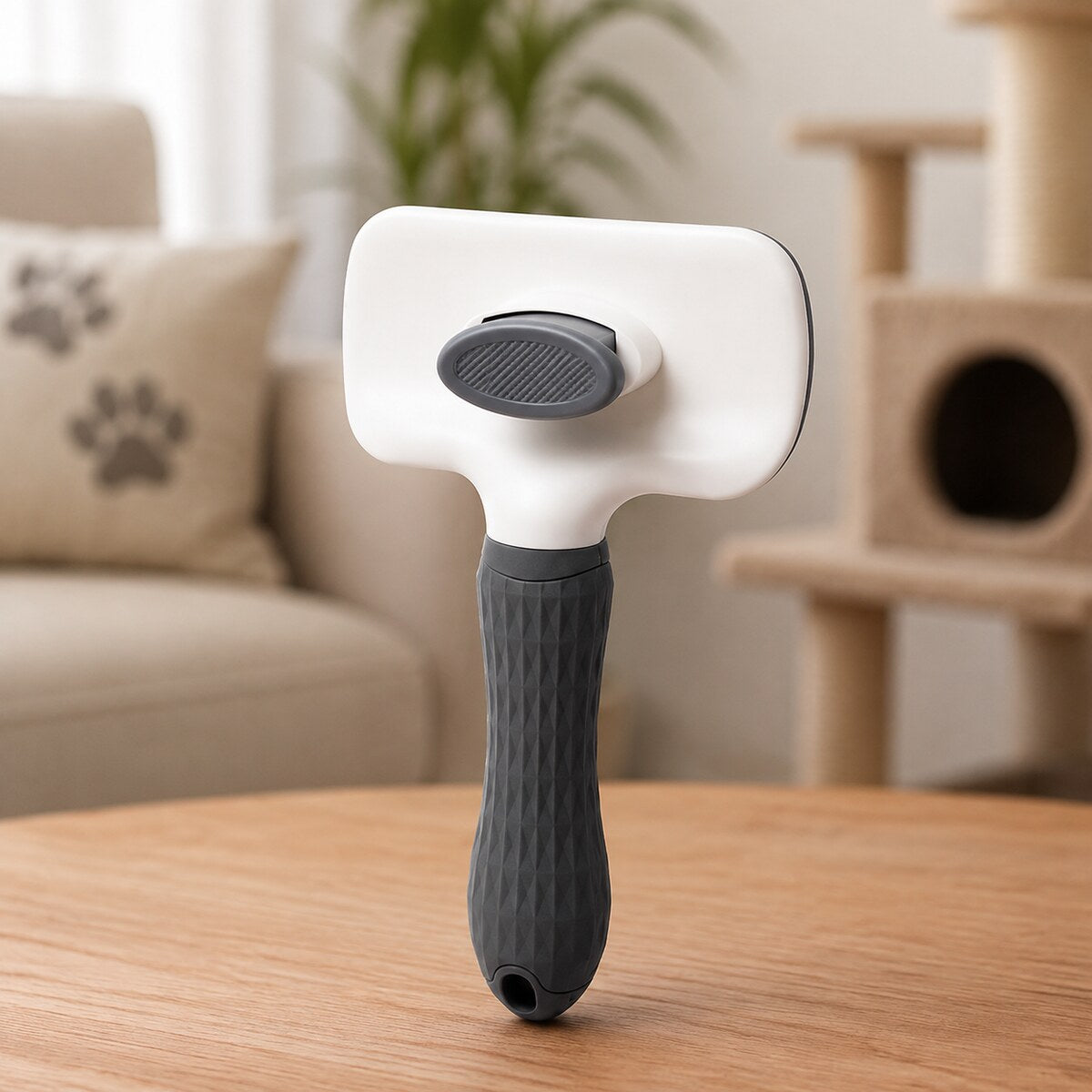 Perie Slicker pentru Câini și Pisici, Mâner Ergonomic, Negru – imagine 2