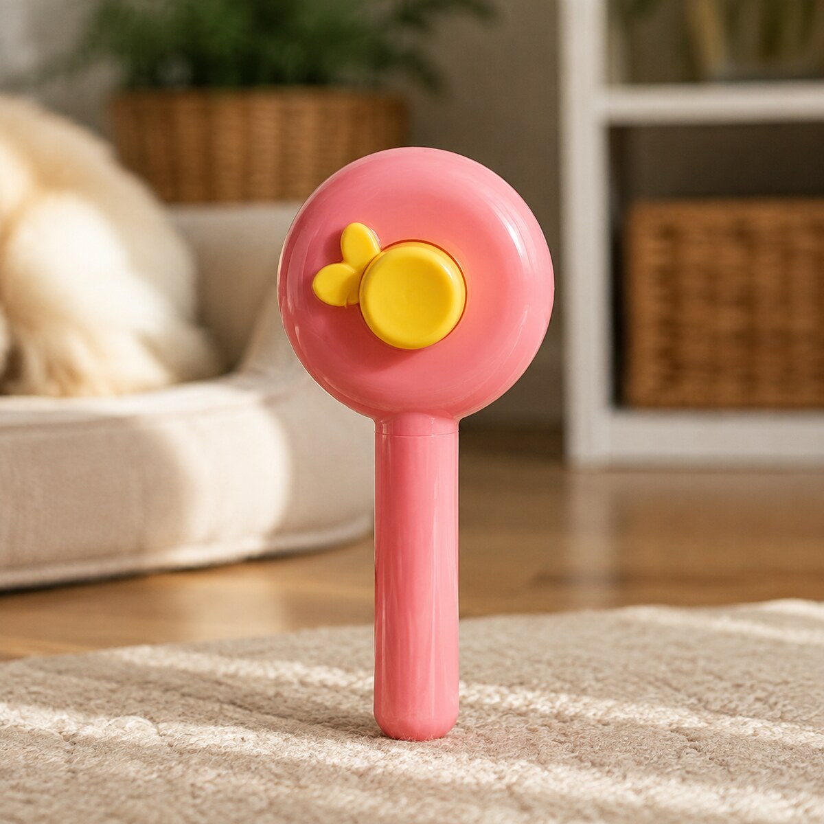 Perie Slicker pentru Câini și Pisici, Mâner Ergonomic, Roz – imagine 2