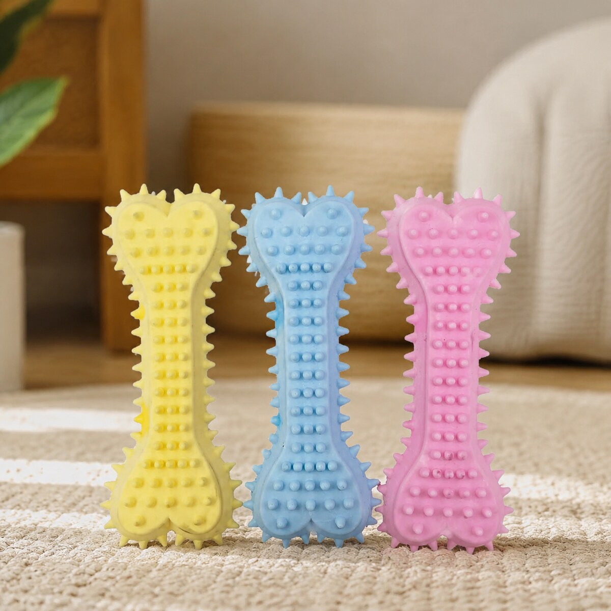Jucărie Dentară pentru Câini tip Os cu Țepi, Multicolor – imagine 2