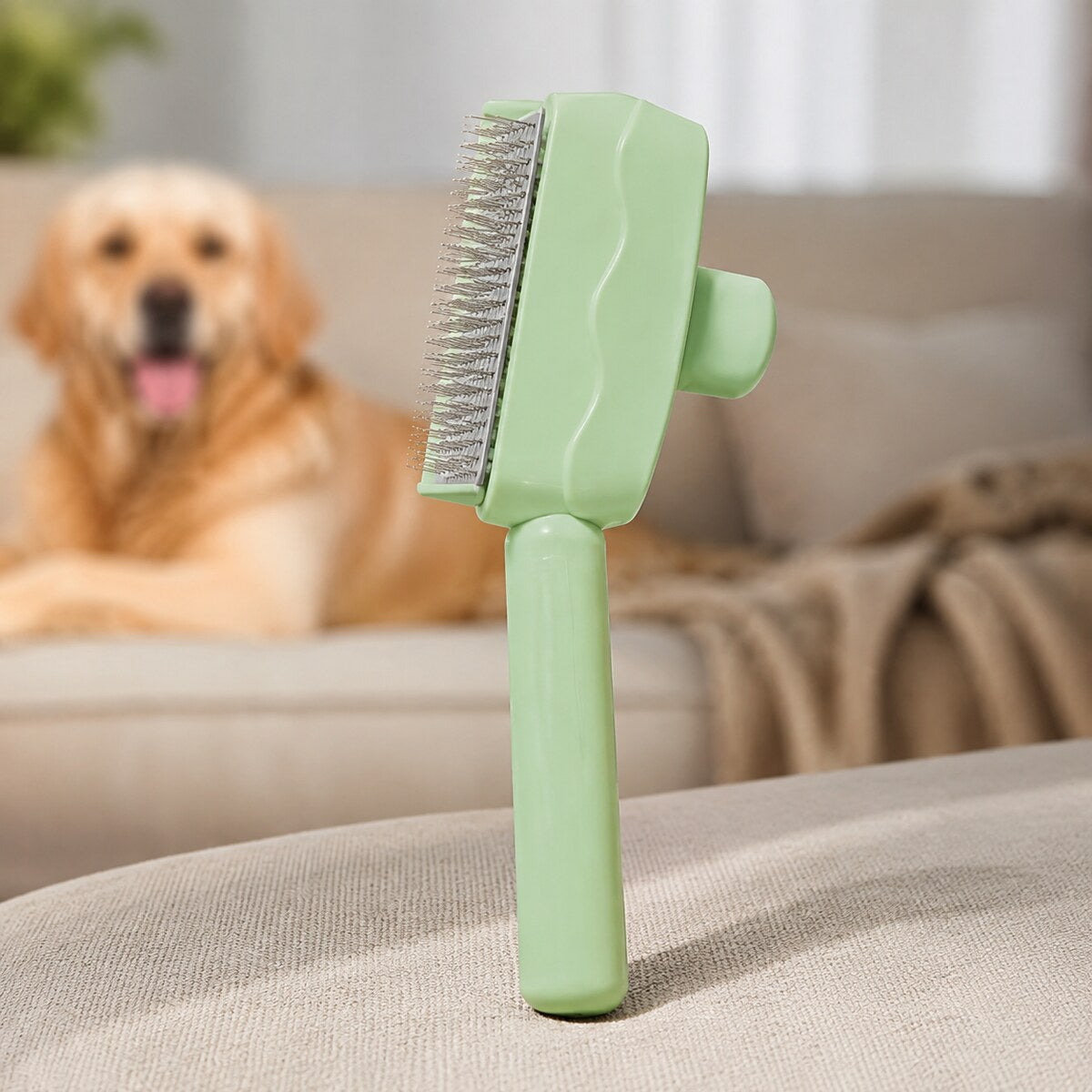 Perie Răzuitoare pentru Îndepărtarea Părului de Animale, Verde – imagine 2
