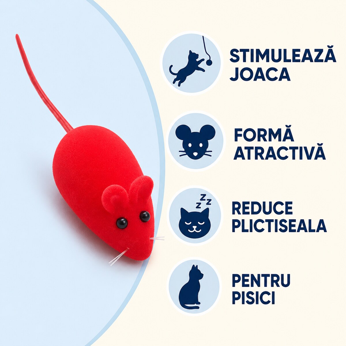 Jucărie Șoricel cu Sunet pentru Pisici, Roșu – imagine 3
