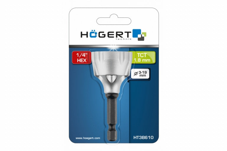 Freza conica 1/4"" HEX cu lame din carbura de tungsten pentru filetare 3-19 mm