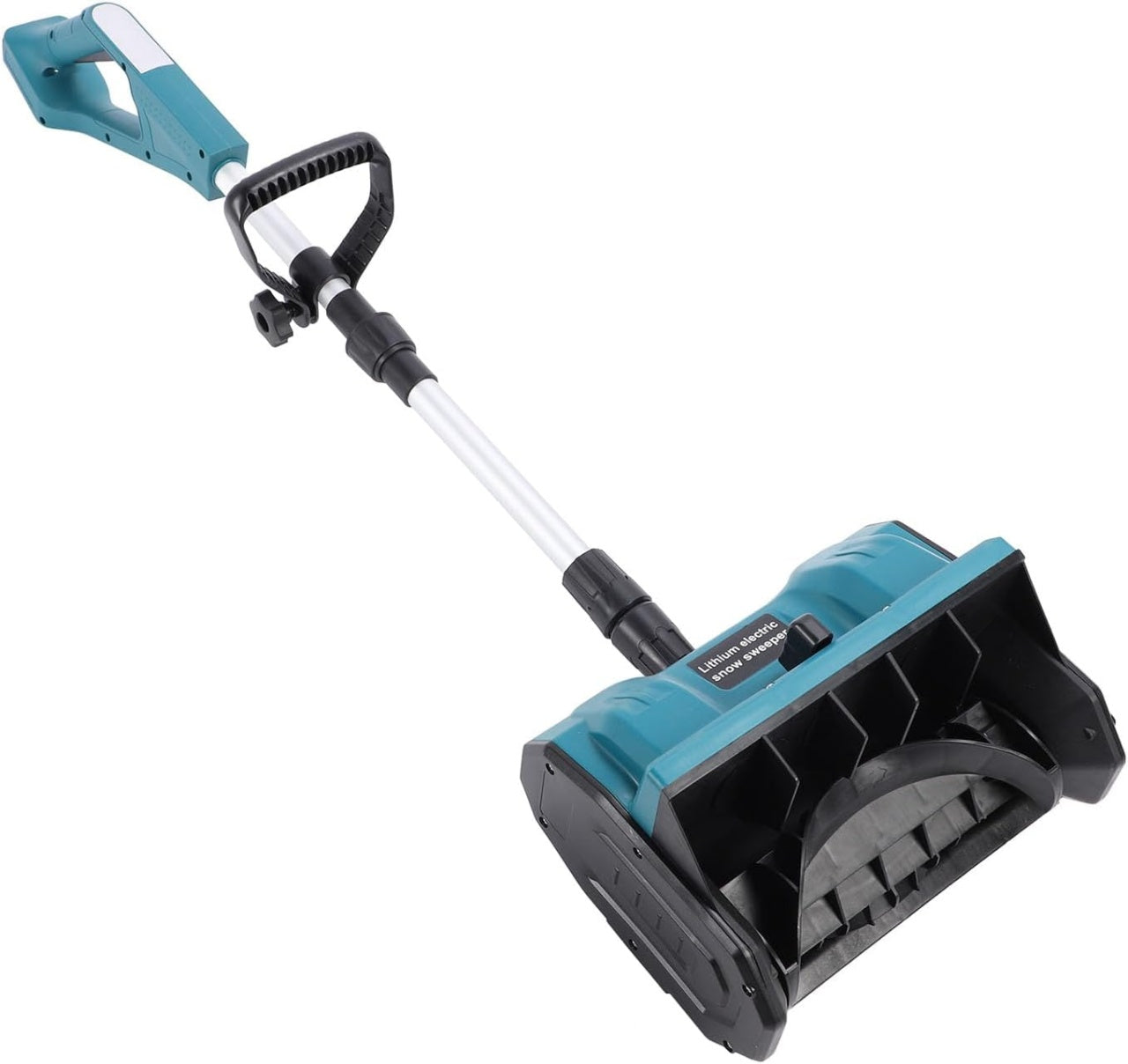 Freza de zapada cu acumulator, cu tija extensibila ergonomica pentru trotuare, scari, alei, latime 31cm, comutator de siguranta, incarcator inclus, verde