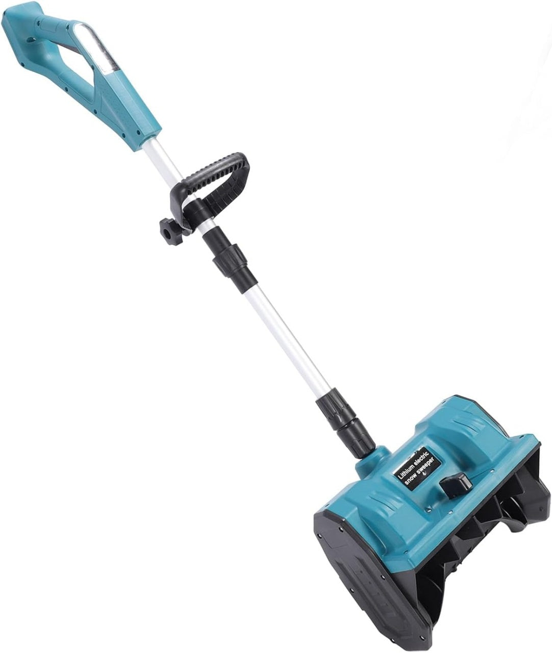 Freza de zapada cu acumulator, cu tija extensibila ergonomica pentru trotuare, scari, alei, latime 31cm, comutator de siguranta, incarcator inclus, verde