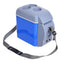 Frigider auto portabil, 12V, capacitate 7.5 l, functie de racire si incalzire, dimensiunea exterioara 27 cm x 32 cm x 17, 5 cm, dimensiuni interioare 19, 5 cm x 21 cm x 15 cm, alb/albastru