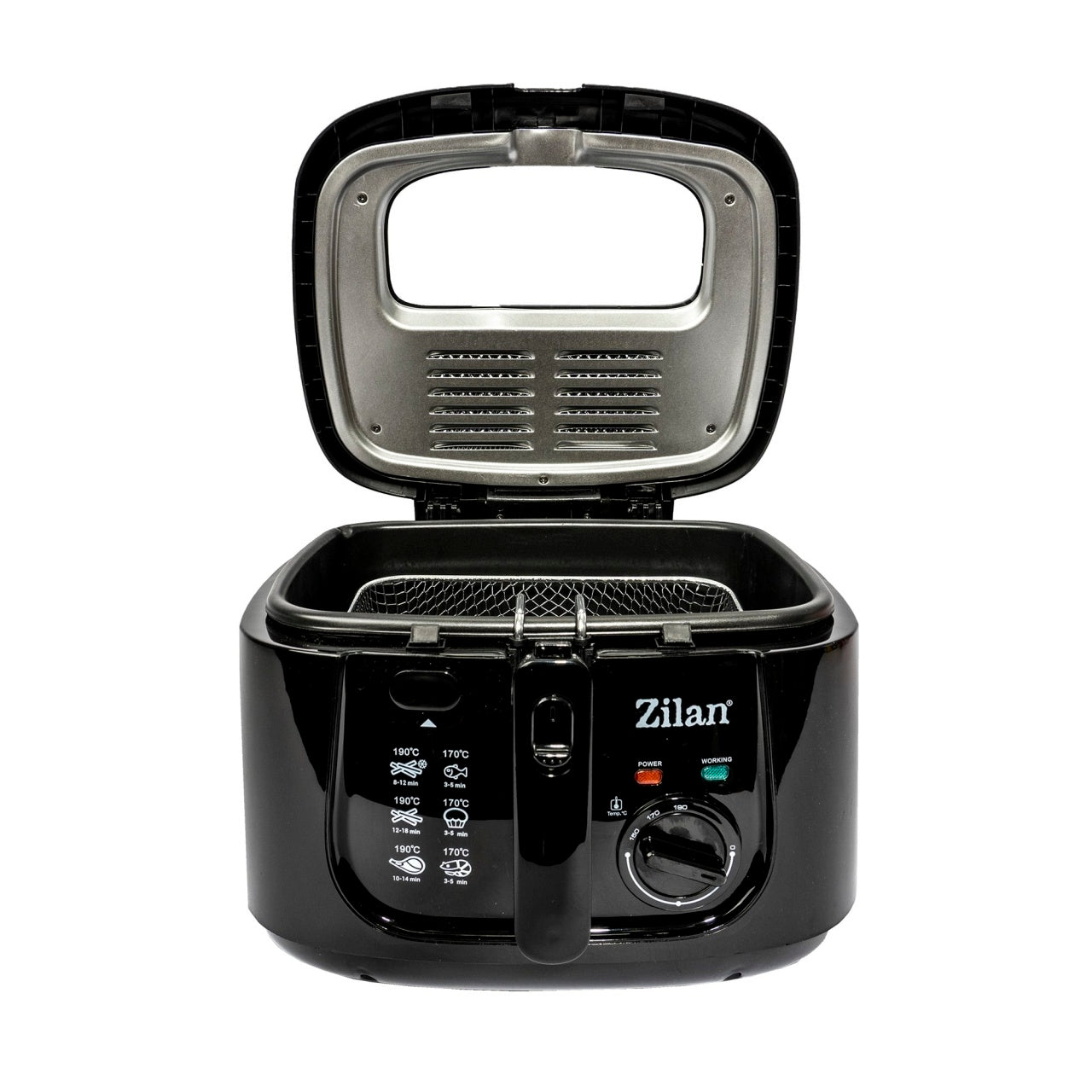Friteuza cu putere 1800 W si capacitate ulei 2.5 l, capac detasabil negru