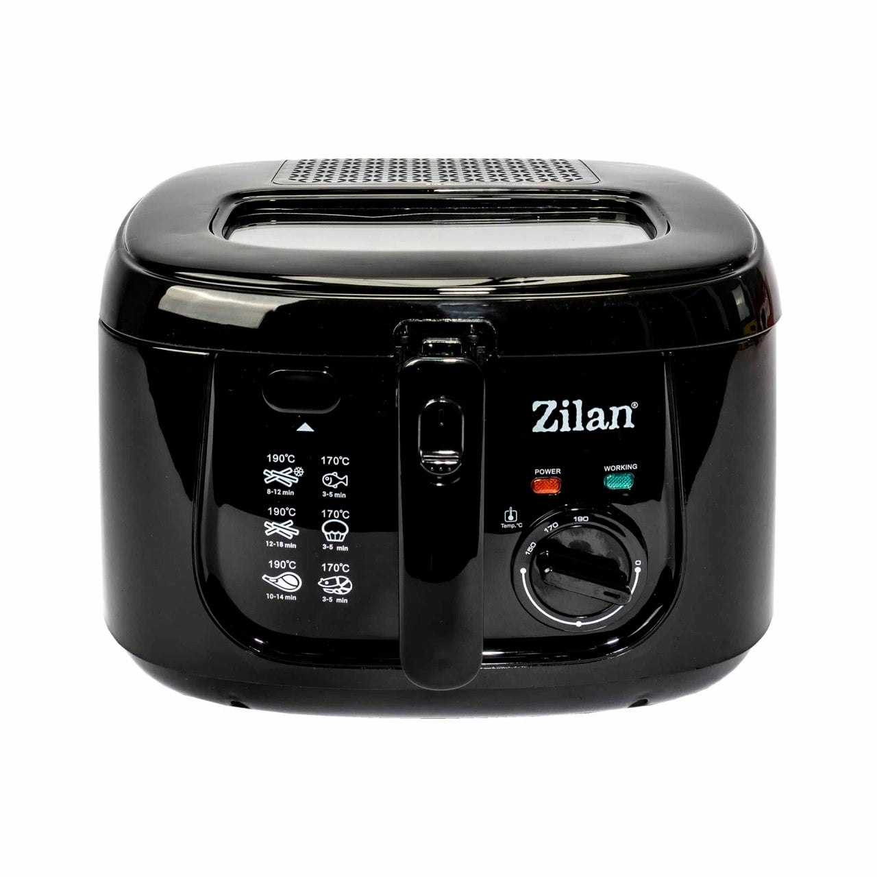 Friteuza cu putere 1800 W si capacitate ulei 2.5 l, capac detasabil negru