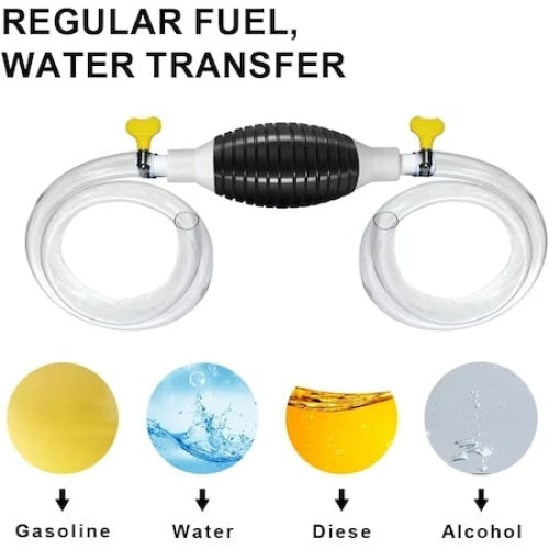 Furtun transfer lichide, cu pompa manuala de cauciuc, lungime 2m