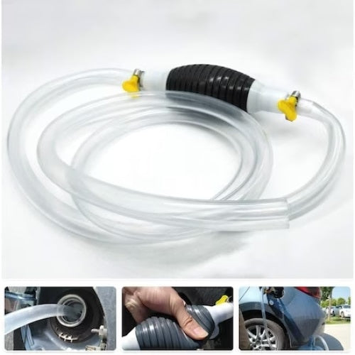 Furtun transfer lichide, cu pompa manuala de cauciuc, lungime 2m