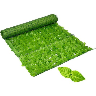 Gard viu artificial decorativ, frunze verzi naturale, dimensiuni 3m x 1m, verde deschis, ideal pentru decorarea gradinii, balconului, gardurilor sau teraselor, usor de montat, design realist pentru un aspect mereu proaspat si elegant
