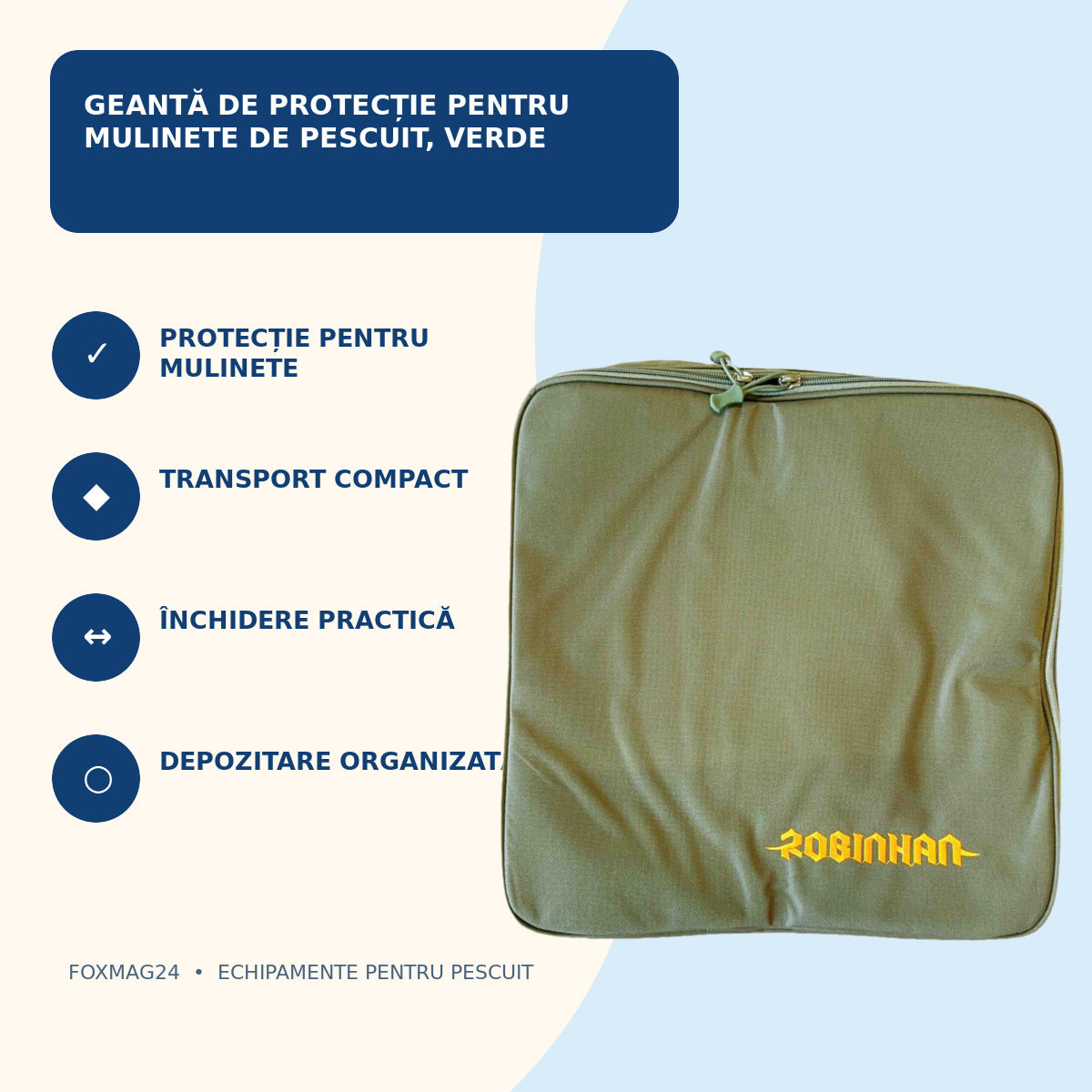 Geantă de Protecție pentru Mulinete de Pescuit, Verde – caracteristici