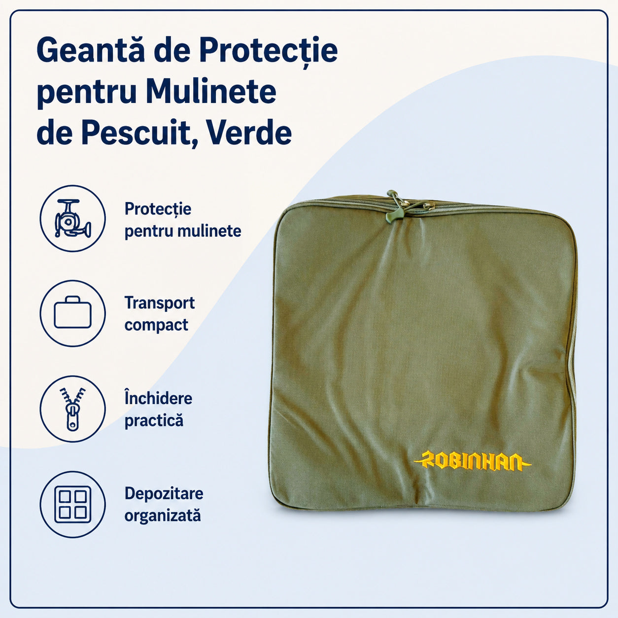Geantă de Protecție pentru Mulinete de Pescuit, Verde – caracteristici