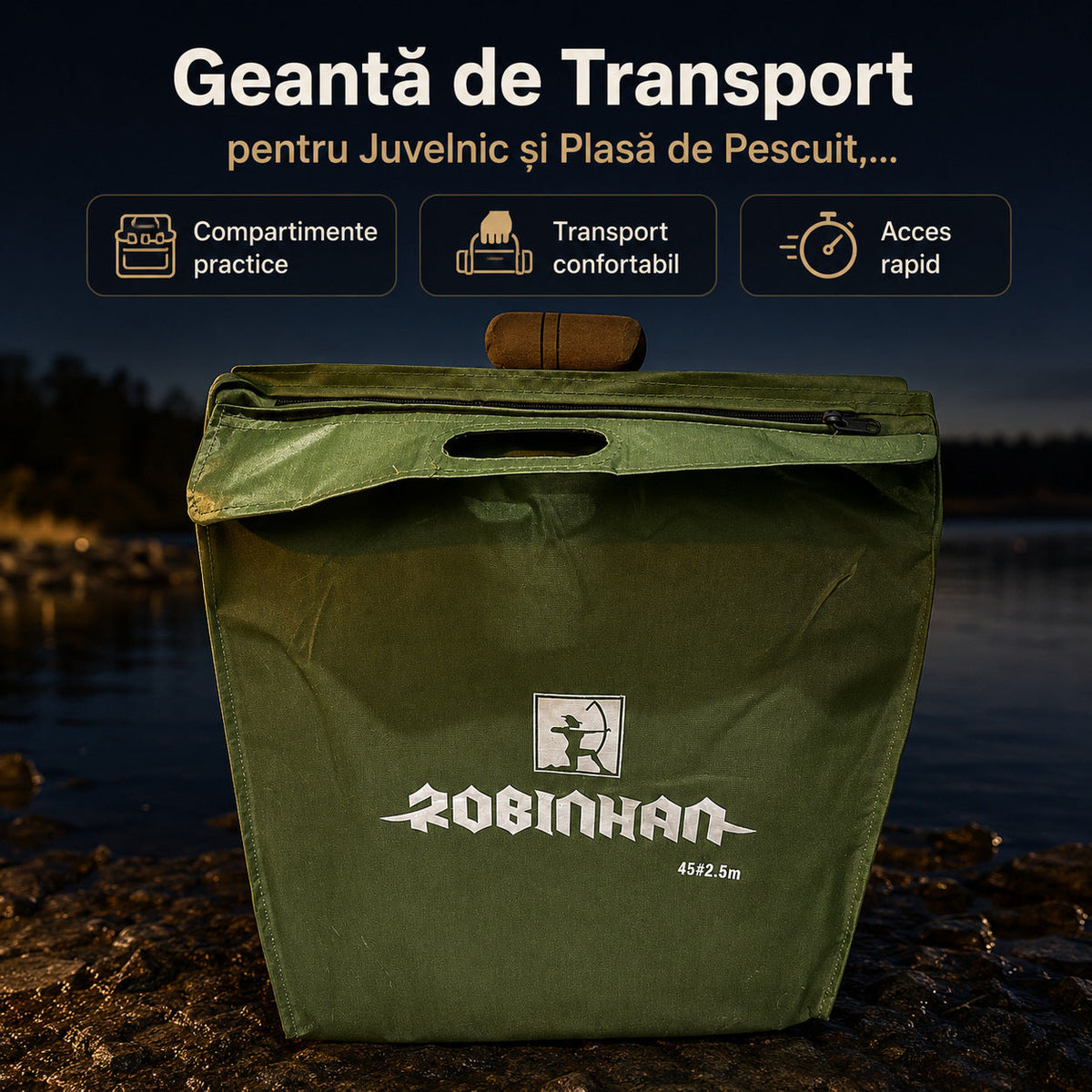 Geantă de Transport pentru Juvelnic și Plasă de Pescuit, Verde – imagine principală promoțională
