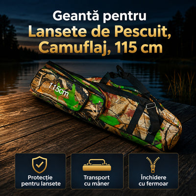 Geantă pentru Lansete de Pescuit, Camuflaj, 115 cm – imagine principală promoțională