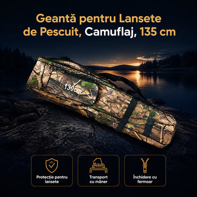 Geantă pentru Lansete de Pescuit, Camuflaj, 135 cm – imagine principală promoțională