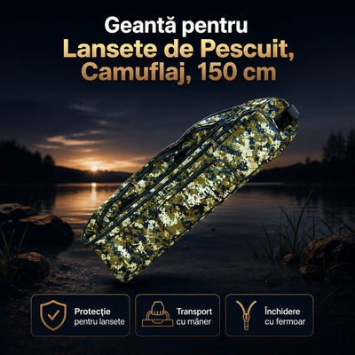 Geantă pentru Lansete de Pescuit, Camuflaj, 150 cm – imagine principală promoțională