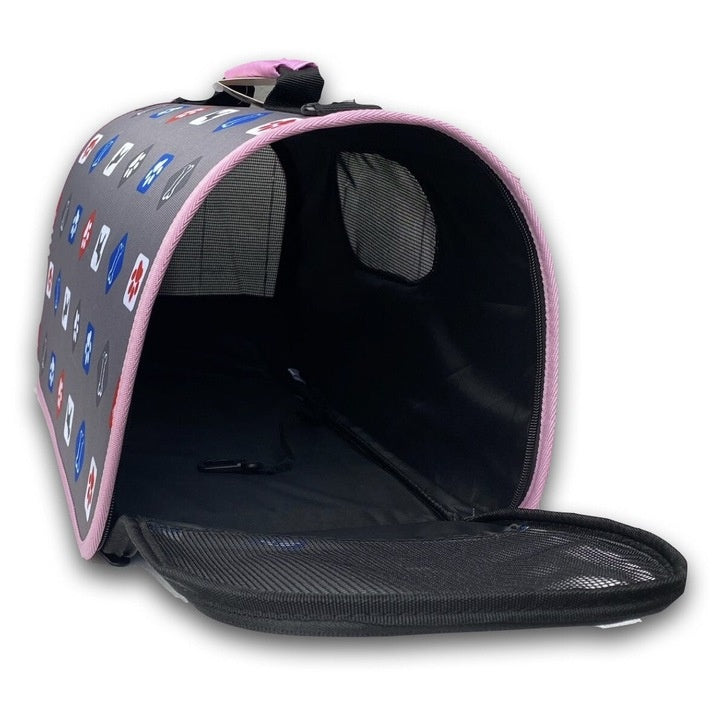 Geantă pliabilă pentru transportul animalelor, plasa respirabilă, 45x28x27cm, Gri