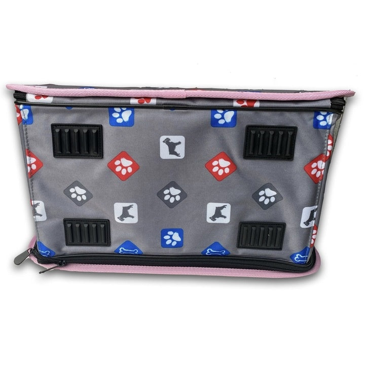 Geantă pliabilă pentru transportul animalelor, plasa respirabilă, 45x28x27cm, Gri